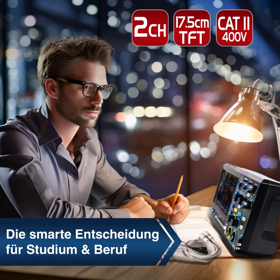 PeakTech P 1404 – 100MHz Digital Speicher Oszilloskop 2CH 1GS/s DSO TFT USB - Bild 4 von 4