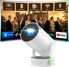 4K Smart LED Mini Projector WiFi Bluetooth Projector Home Theater Android & IOS