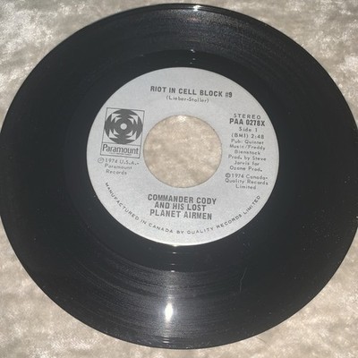 Commander Cody and His Lost Planet Airmen 45 RPM Record Riot In Cell Block #9 Pr