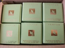 60 NESPRESSO VERTUO 2.70oz PODS DOUBLE ESPRESSO, PISTACHIO VANILLA, BB 1-26