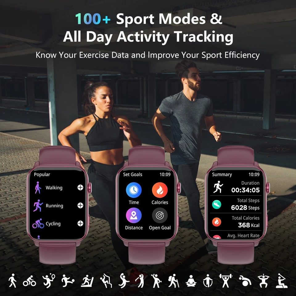 2025 Smart Watch For Men/Women, Waterproof Smartwatch Bluetooth iPhone Samsung - Image 3 of 4