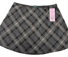 Wild Fable Women's Plaid Mini A-Line Skort Gray Plaid Size S NWT