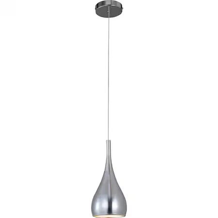 ET2 E24055-SN Teardrop 1-Light 6.5" Wide Satin Nickel Pendant Light - Picture 1 of 2