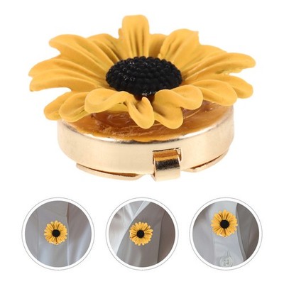 2 Pcs Sunflower Cufflinks Button Cover Women Clothing Decoration