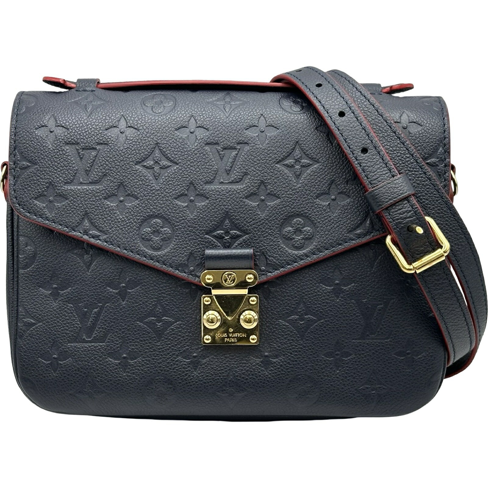 Louis Vuitton Pochete Metis MM Monogram Empreinte Navy Red M44071