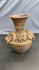 Elephant Head Decorative Vase Textured Stone Look Composite Safari Decor 14