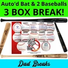 CLEVELAND GUARDIANS autographed Bat + 2 Gold Rush signed Baseball: 3 BoxBreak