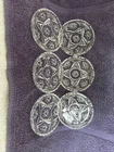 Vintage Set of 6 Anchor Hocking Star of David Glass Coasters Clear Glass