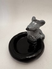 Uli kamienna mysz z miską ceramiczna rzadkość figurka