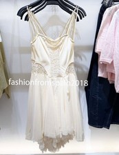 ZARA NEW WOMAN STRAPPY SHORT LACE GODET DRESS ASYMMETRIC ECRU 0881/303/712