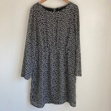 J.Crew Mercantile Womens Black White Heart Print Elastic Waist Dress