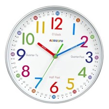 Telling Time Teaching Clock - Learning Clock for Kids - Kids Wall Clocks 10inch