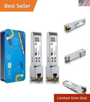 H!Fiber 1.25G SFP to RJ45 Module, 1000Base-T Ethernet SFP+ Copper Transceiver...
