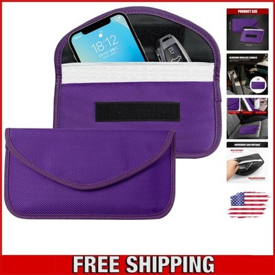 2PCS Signal Blocking Faraday Bags for Car Keys and Phones - Purple Protection