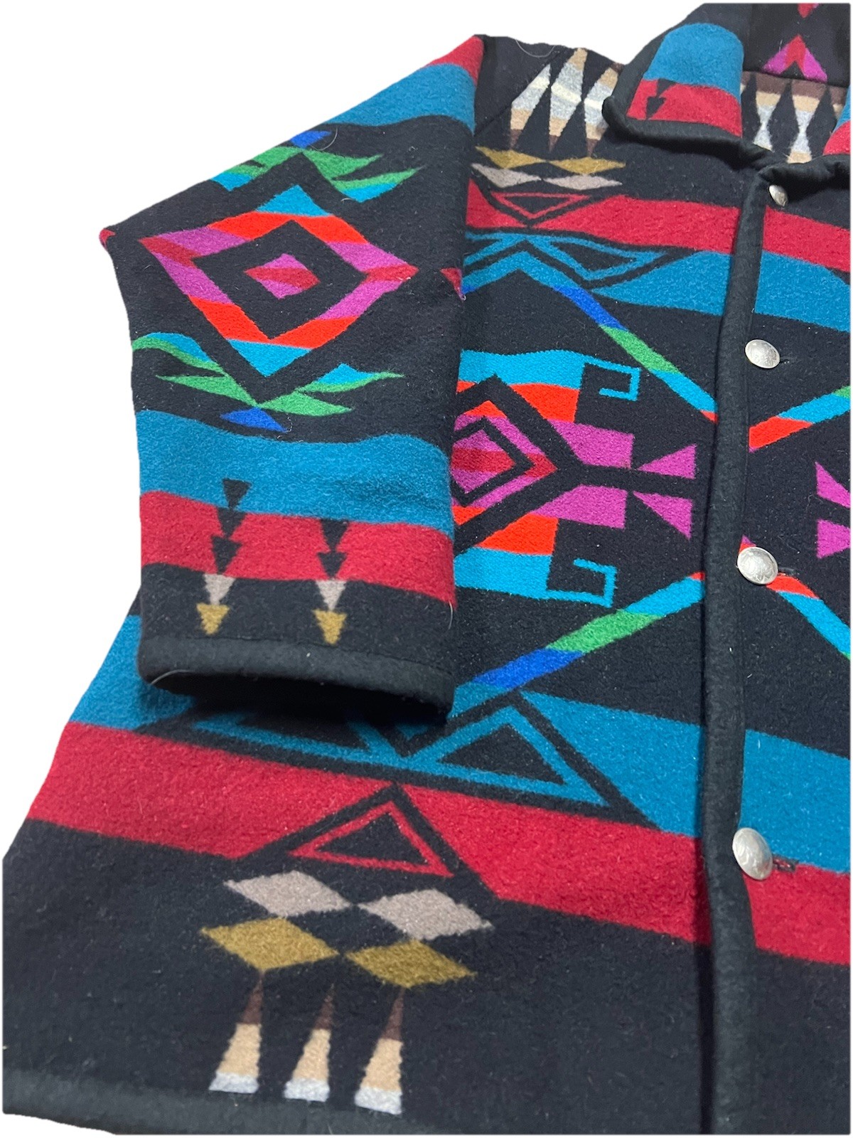 Custom Wool Blanket Jacket Pendleton Buffalo Head… - image 3