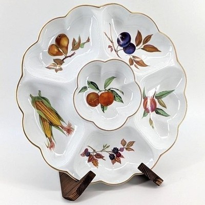 Royal Worcester Evesham Fruit Corn Plums Pears Appetizer Relish Serving Dish