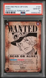 One Piece Carrying on His Will Sabo OP13-120 Wanted Poster Alternate Art SEC