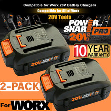 2pack For WORX 20V MAX Extend Lithium Battery 20 Volt WA3520 WA3525 WA3575 WG155