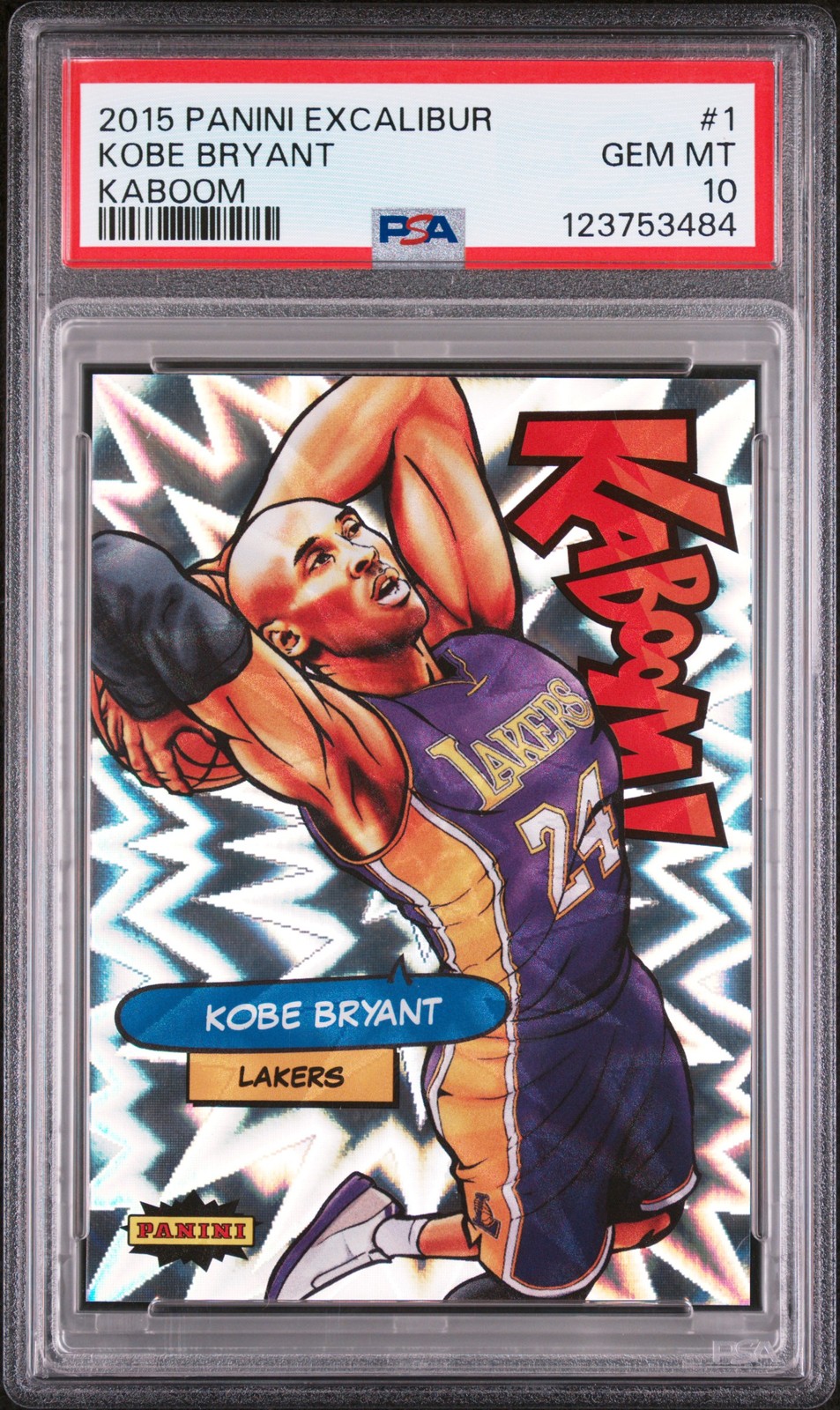 2015 PANINI EXCALIBUR KABOOM #1 KOBE BRYANT PSA 10