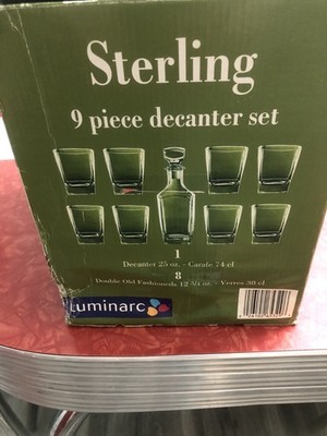 Decanter Set Luminarc Durand International France 9 Piece Set Glass NOB