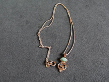 Sterling Silver chain & Turquoise & silver pendant natural stone jewellery ITALY