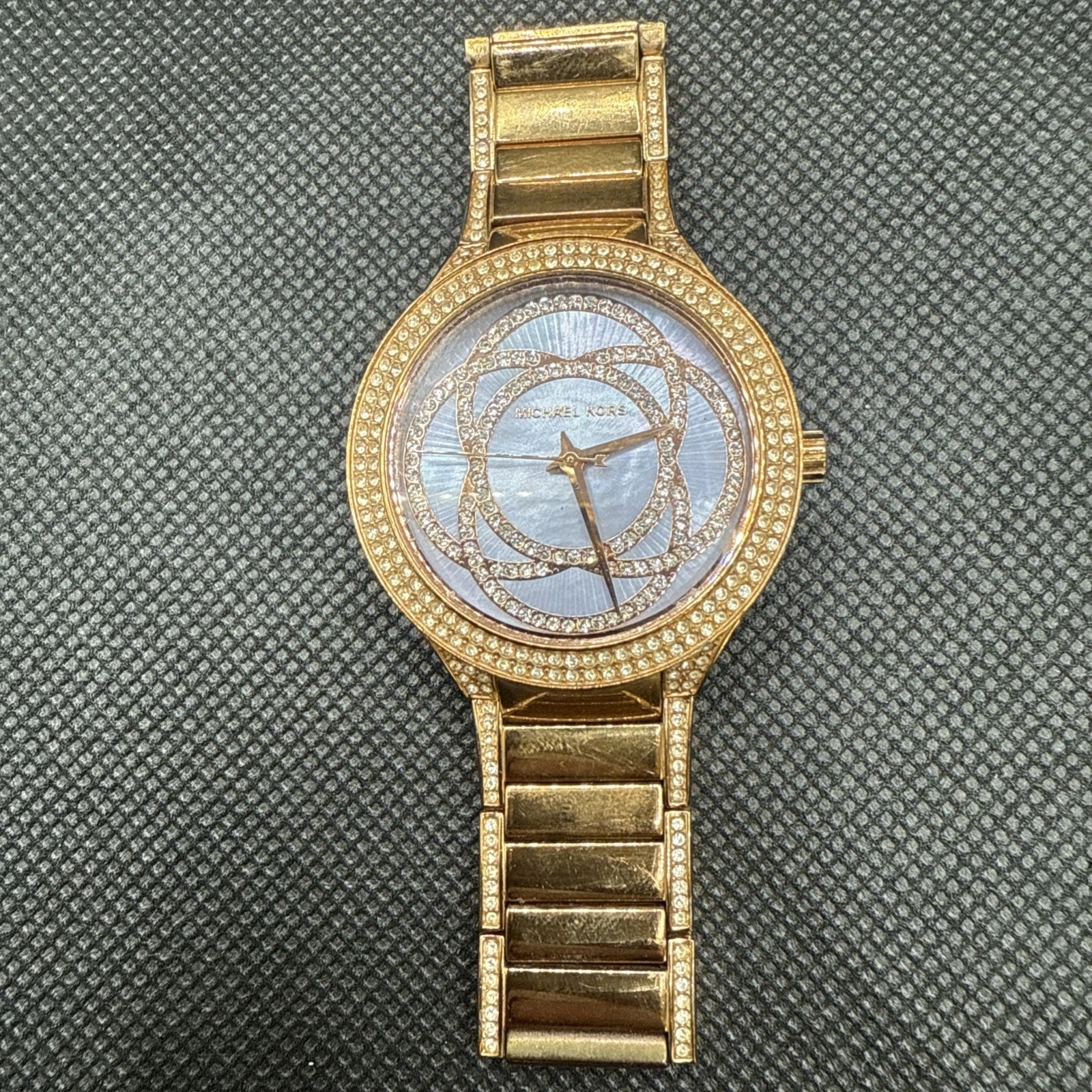 OROLOGIO DONNA MICHAEL KORS TUTTO ACCIAIO INOX TONO ORO MK 3482 PIETRE INCASTONATE