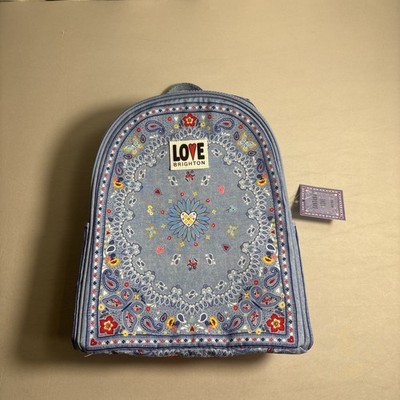 NWT Brighton Bandanna Love Brand Blue Mini Backpack Adjustable Straps Whimsical