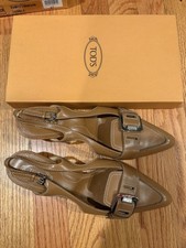 Tods Kitten Heels Pointy Toe Women’s Pumps Size 37.5 EU