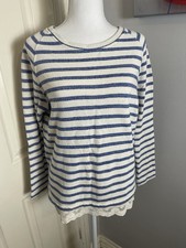 Mothercare Blooming Marvellous Breton Stripe LaceTrim lightweight Jumper size 10