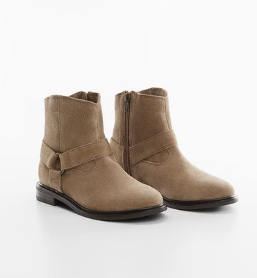 Mango Kids Leather Ankle Boots Size 4