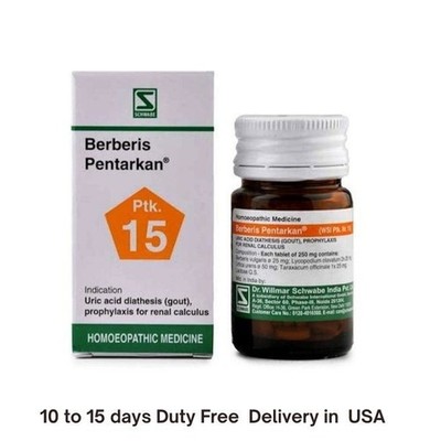 Dr Willmar Schwabe India Berberis Pentarkan 20gm Tablets Ptk. 15 Fast Shipping