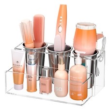 Hair Tool Organizer Acrylic Hair Dryer And Styling Holder Bathroom Countertop Bl