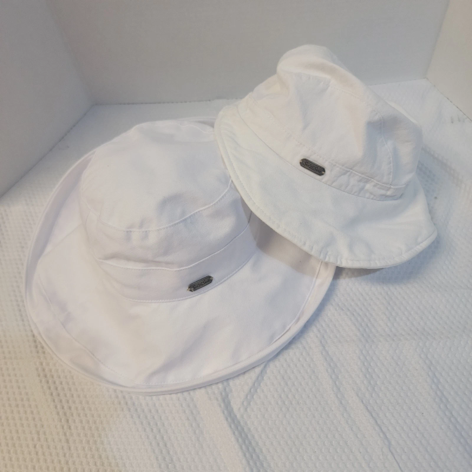 2 Sun N Sand Hats White Cotton UPF 50+ Classic Boating Gardening Hiking Summer