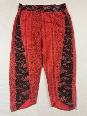C.H. Sport Bohemian Pull On Capri Pants Orange Women's Small