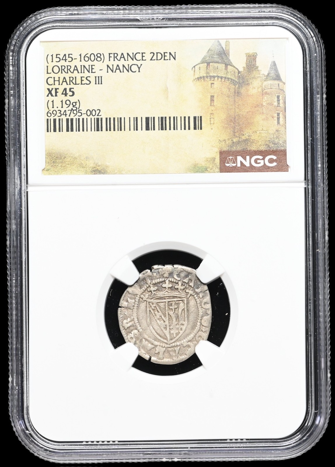 FRANCE, Lorraine - Nancy. Charles III, 1483-1498. Silver 2 Deniers, NGC XF45