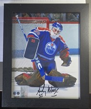 Andy Moog Autographed Edmonton Oilers 8x10 Photo Framed