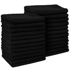 Barber Towels Black Salon Towels For Hair Stylist - Pack of 24, Not Bleach Pr...