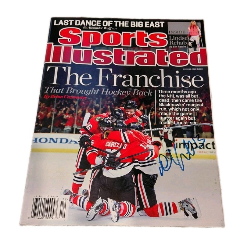 CHICAGO BLACKHAWKS Dan CARCOLLO SIGNED SPORTS ILLUSTRATED 3/18/2013