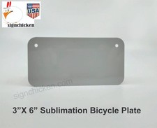 Aluminum 3"x 6" Bicycle plates, Dye Sublimation Blanks, bike tag, 200 pc