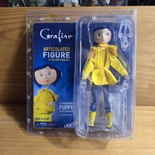 NECA Coraline 7-Inch Articulated Figure With Yellow Raincoat And Figure Stand