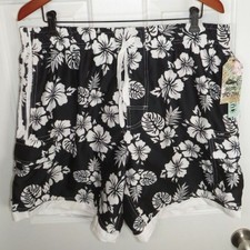 NWT SPICY TUNA Men's Hibiscus Hawaiian Print Board Shorts XL