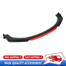 Glossy Black Front Bumper Lip For Honda Civic Sedan Strut Rods Body Kit Part