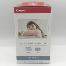 Canon KP-108IN Selphy CP 4x6" Color Ink  Paper Set 108 Sheets 3 Ink Cartridges
