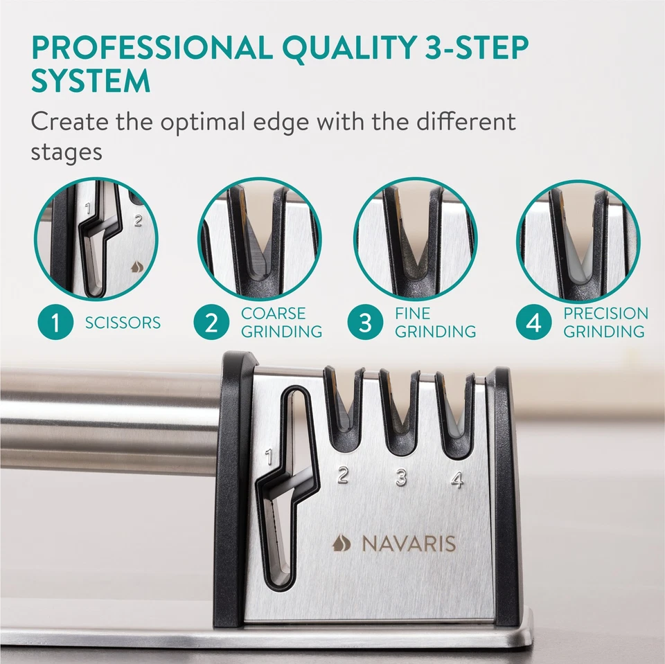Affilacoltelli Professionale in Acciaio Inox Affilatura Coltelli a 3 Fasi - Bild 3 von 4