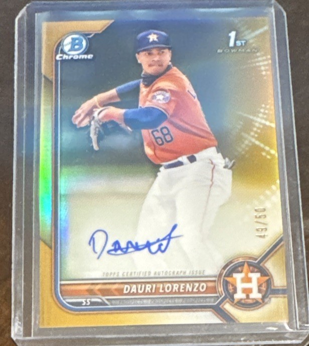 2022 Bowman Chrome - Dauri Lorenzo Gold Refractor /50 - 1st Bowman Auto