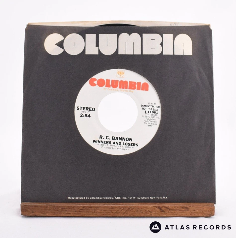 R.C. Bannon - Winners And Losers - Promo 7" Vinyl Record - NM/NM Foto 2 de 4
