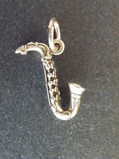 Sterling Silver Saxophone Charm Pendant
