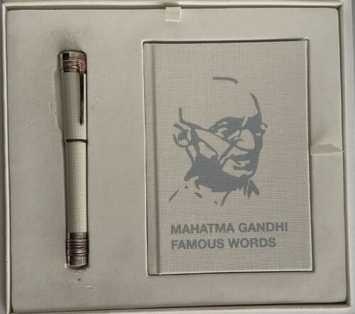 Pen Roller MONT BLANC Mahatma Gandhi New With Box And Instructions - Picture 3 of 6