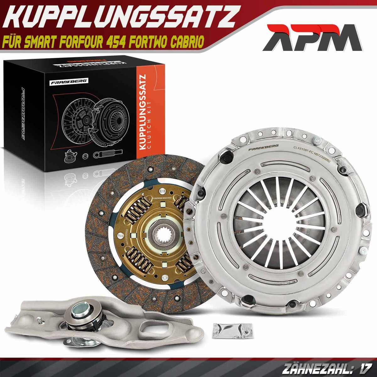 SACHS 3000 951 097 Kupplungssatz Für Smart Fortwo Coupe (451) 2007 - Und Andere Fahrzeuge