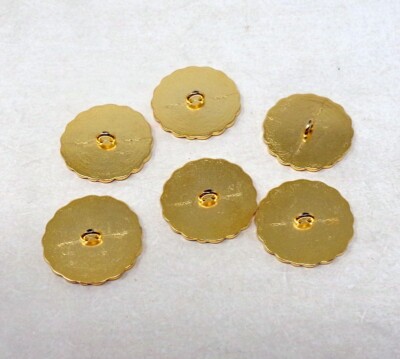 Lot De 6 Boutons Vintage En Métal émaillé Marron 2,2 Cm - Réf 2277, Occasion